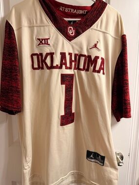 Jordan Oklahoma Sooners Kyler Murray Cream and Crimson Jersey - XL